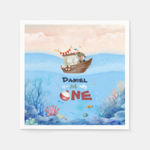 Serviette En Papier O-fish-ally One Pêche 1er Anniversaire Papier Napk