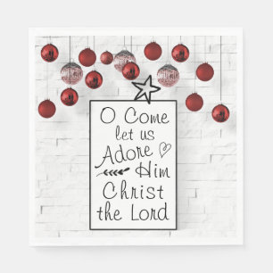 Serviette En Papier O Venez, Adore-Lui Christ Seigneur, Noël