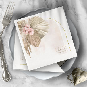 Serviette En Papier Oasis Boho Arche florale de mariage ID959
