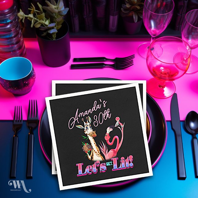 Serviette En Papier Obtenons un cocktail adulte léger Anniversaire (Créateur téléchargé)