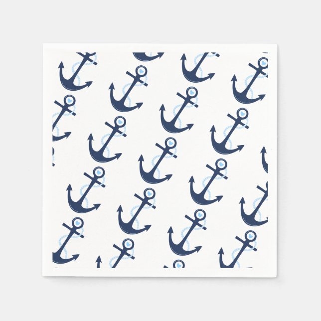 Serviette En Papier Océan Ancre nautique bébé garçon douche Napkin (Devant)