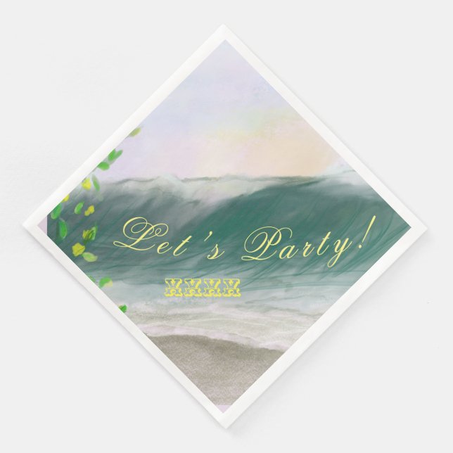 Serviette En Papier Ocean Beach Dinner Party (Coin)