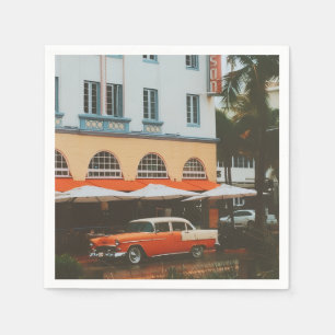 Serviette En Papier Ocean Drive, South Beach, Miami
