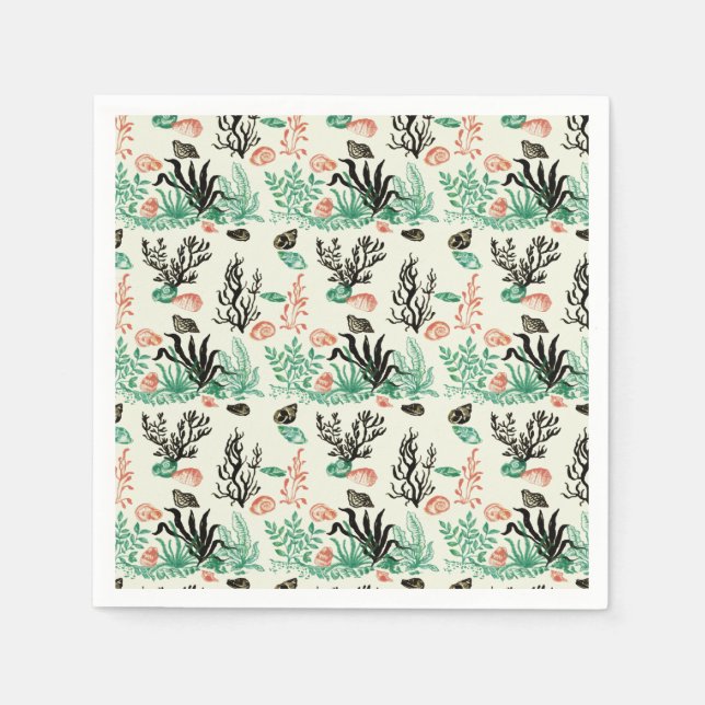 Serviette En Papier Océan Tropical Profond Coquillage de la mer (Devant)