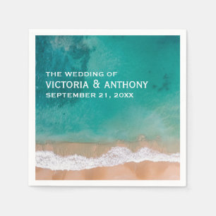 Serviette En Papier Ocean Wave, Mariage plage