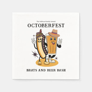 Serviette En Papier Octoberfest Brats et bière Fall Party Retro