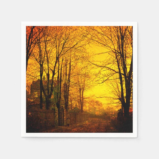Serviette En Papier Octobre Afterglow John Atkinson Grimshaw (Devant)