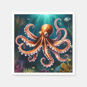 Serviette En Papier Octopus Art sous-marin