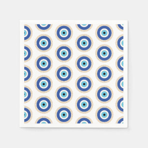 Serviette En Papier Oeil mal grec dans la clé grecque