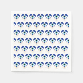 Serviette En Papier Oeil mal grec du coeur