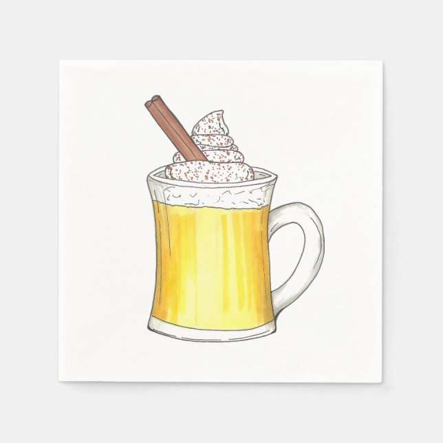 Serviette En Papier Oeuf Nog Eggnog Noël Vacances d'hiver Boissons (Devant)