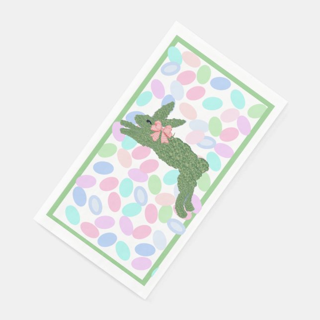 Serviette En Papier Oeufs de lapin lapin de Pâques verts (Coin)