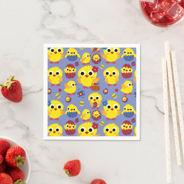 Serviette En Papier OEufs de Pâques de Hatch Retro (En situation)
