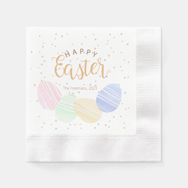 Serviette En Papier Oeufs de Pâques Pastel serviettes personnalisées (Devant)