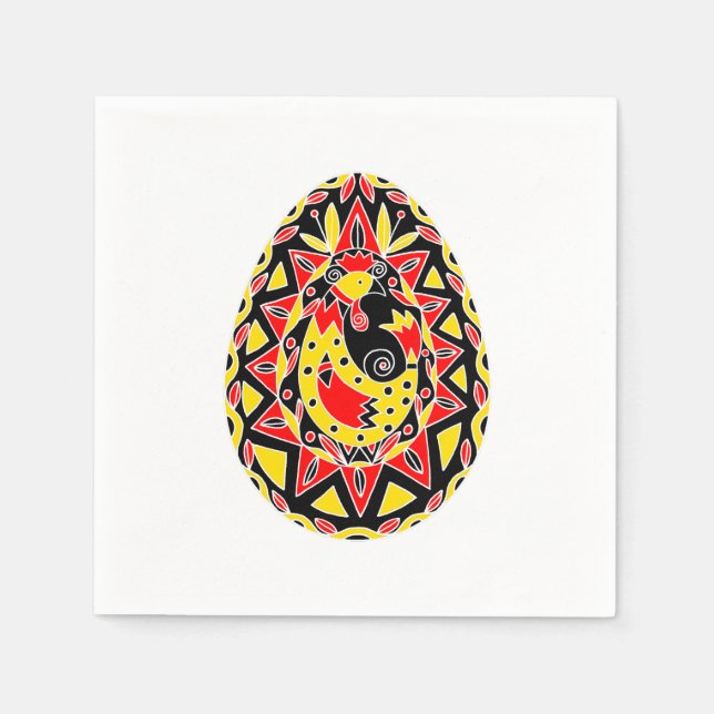 Serviette En Papier Oeufs de Pâques Pysanki (Devant)