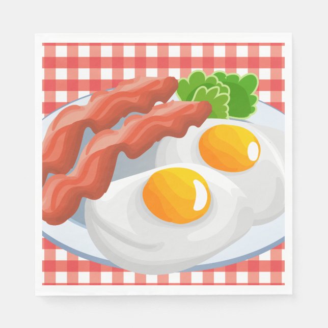 Serviette En Papier OEufs mignons bacon party Petit déjeuner serviette (Devant)