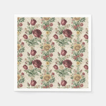 Œuvre d'art à motif floral de rose et de tulipe en