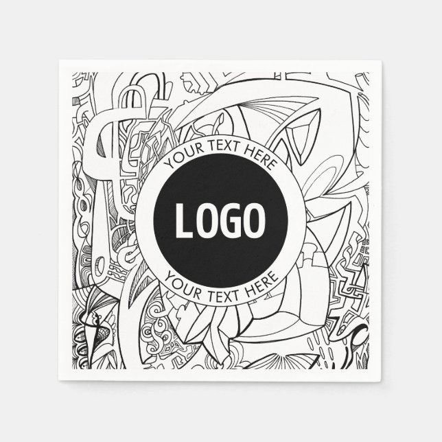Serviette En Papier Oeuvre d'origine moderne et logo (Devant)