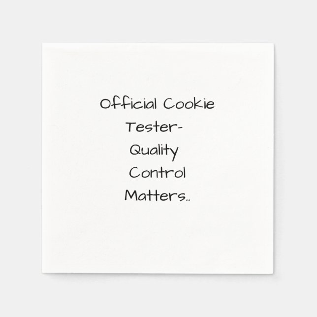 Serviette En Papier Official Cookie Tester- Quality Control Matters  (Devant)