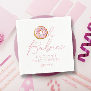 Serviette En Papier Oh Baby Donut Saupoudrer Twin Girls Baby shower