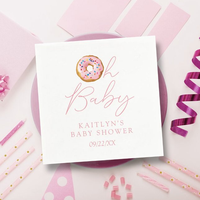 Serviette En Papier Oh Baby Donut Sprinkle Girls Baby shower (Créateur téléchargé)