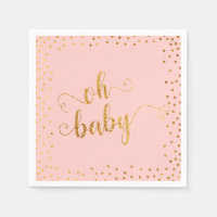 Oh Baby Faux Gold Foil Confetti Blush3 Baby shower