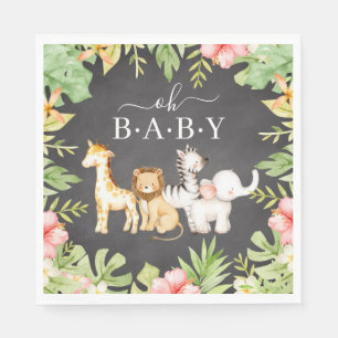 Serviette En Papier Oh Baby Jungle Baby shower papier serviettes