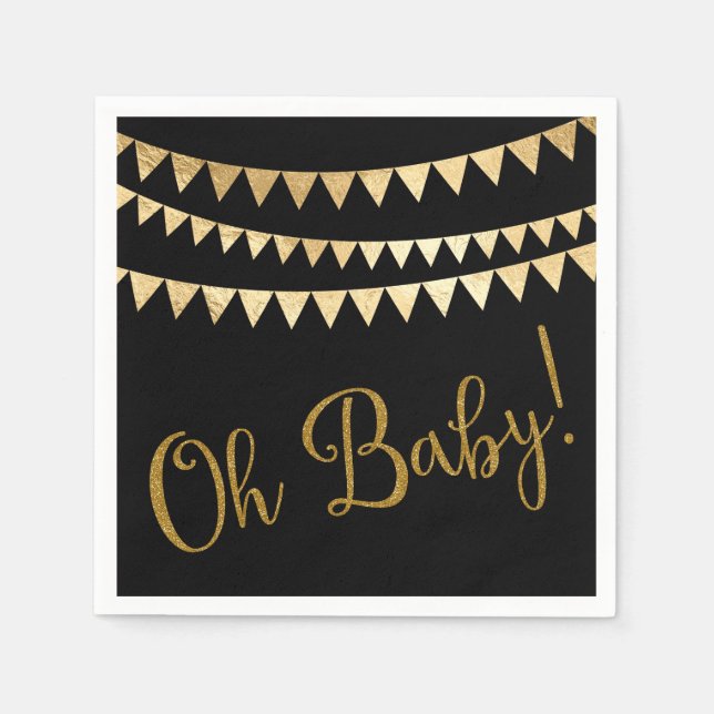 Serviette En Papier Oh Baby shower bébé (Devant)