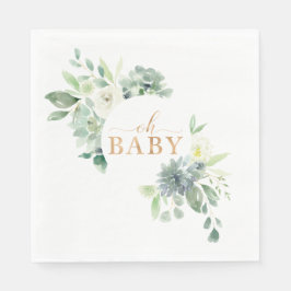 Serviette En Papier Oh Baby Succulent Baby shower serviettes