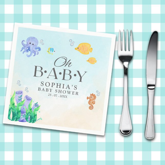 Serviette En Papier Oh Baby Under Sea Baby Shower (Créateur téléchargé)