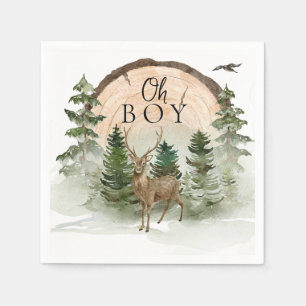 Serviette En Papier Oh Baby Woodland aquarelle rustique