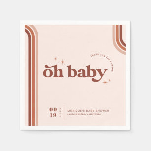 Serviette En Papier Oh Bébé Baby Shower Rétro Années Soixante-Dix