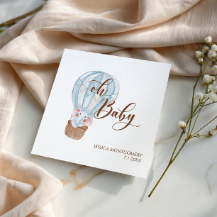 Serviette En Papier Oh Bébé Éléphant dans une Montgolfière Baby Shower