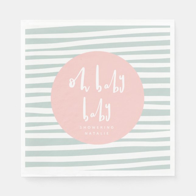 Serviette En Papier Oh bébé jumeau baby shower de fête serviettes (Devant)