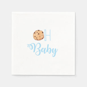 Serviette En Papier Oh Bébé Lait et Cookies bleu Baby Shower