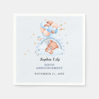 Serviette En Papier Oh Bébé Ours Mignon Annonce de Naissance