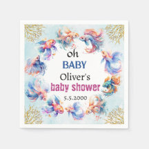 oh bébé sous le baby shower des poissons de mer