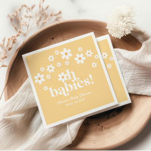 Serviette En Papier Oh Bébés bohème Daisy jaunes jumeaux Baby Shower