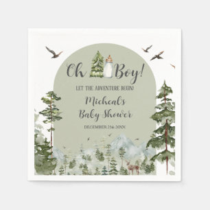 Serviette En Papier Oh Boy Adventure Pine Baby shower papier