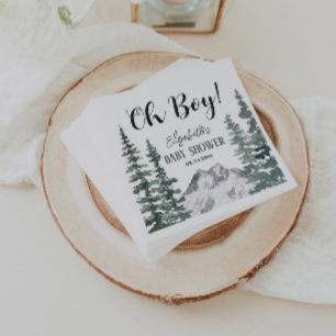 Serviette En Papier Oh Boy Rustic Mountains Baby shower