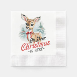 Serviette En Papier Oh cerf Noël est là, Papier Napkin