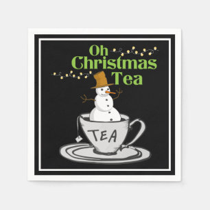 Serviette En Papier Oh Christmas Tea - Tea Lover Noël
