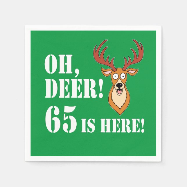 Serviette En Papier Oh Deer 65th Birthday Napkins (Devant)