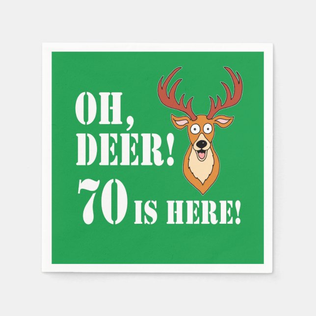 Serviette En Papier Oh Deer 70th Birthday Napkins (Devant)