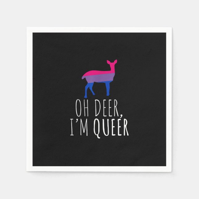 Serviette En Papier Oh Deer Queer Bisexual Pride Gay Lesbian Design  (Devant)