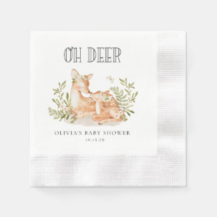 Serviette En Papier Oh Deer Woodland Animaux Fête des mariées