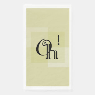 Serviette En Papier Oh! Élégante Typographie moderne Célébration d'ann