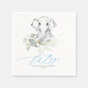 Serviette En Papier Oh garçon Baby shower Elephant verdure