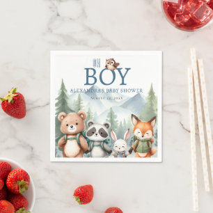 Serviette En Papier Oh Garçon Mignon Animal de la Forêt Randonnée Garç