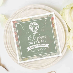 Serviette En Papier "Oh Les Endroits Où Ils Vont Aller !" Baby shower 